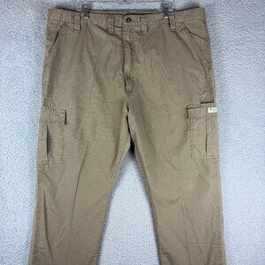 Wrangler Authentic Cargo Pants Mens 44x32 Khaki Cotton Utility Workwear